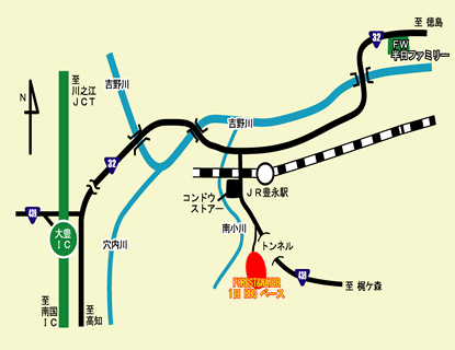 吉野川ベース アクセスマップ