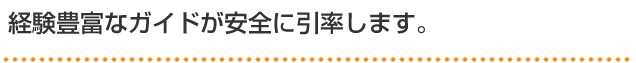 経験豊富なガイドが安全に引率します。