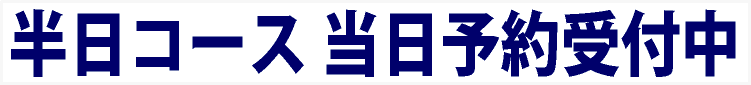 半日コース 当日予約受付中